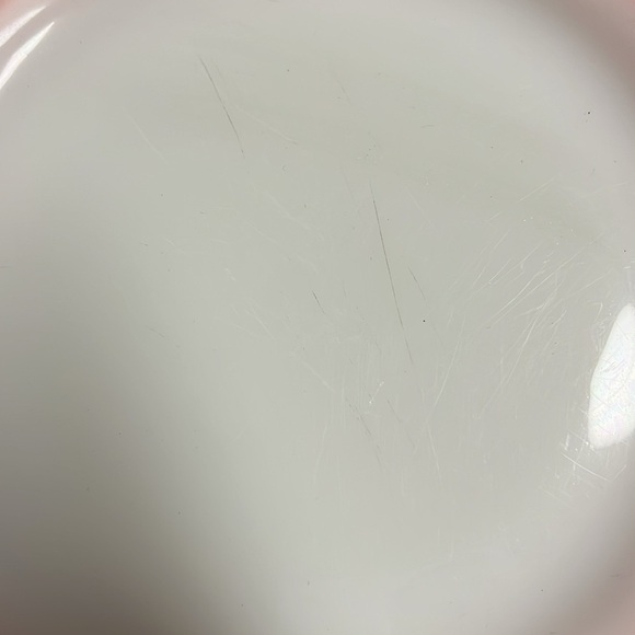 Hazel Atlas Crinoline Pink Ripple Edge 9" Vintage Luncheon Dinner Plates. Set 3 - Picture 6 of 8